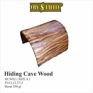 Hiding Cave Wood Rumah Reptil Kura Tortoise Sulcata Pardalils Aldabra