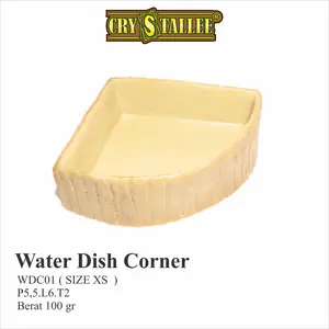 Water Dish Corner Tempat Minum Hewan Reptil Kadal Ular Gecko Iguana