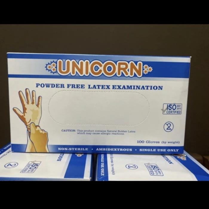 Gambar Sarung Tangan Handscoon Latex Bebas Bedak Powder Free Unicorn Isi 100 dari Albeeya Medika Kab. Cianjur Tokopedia