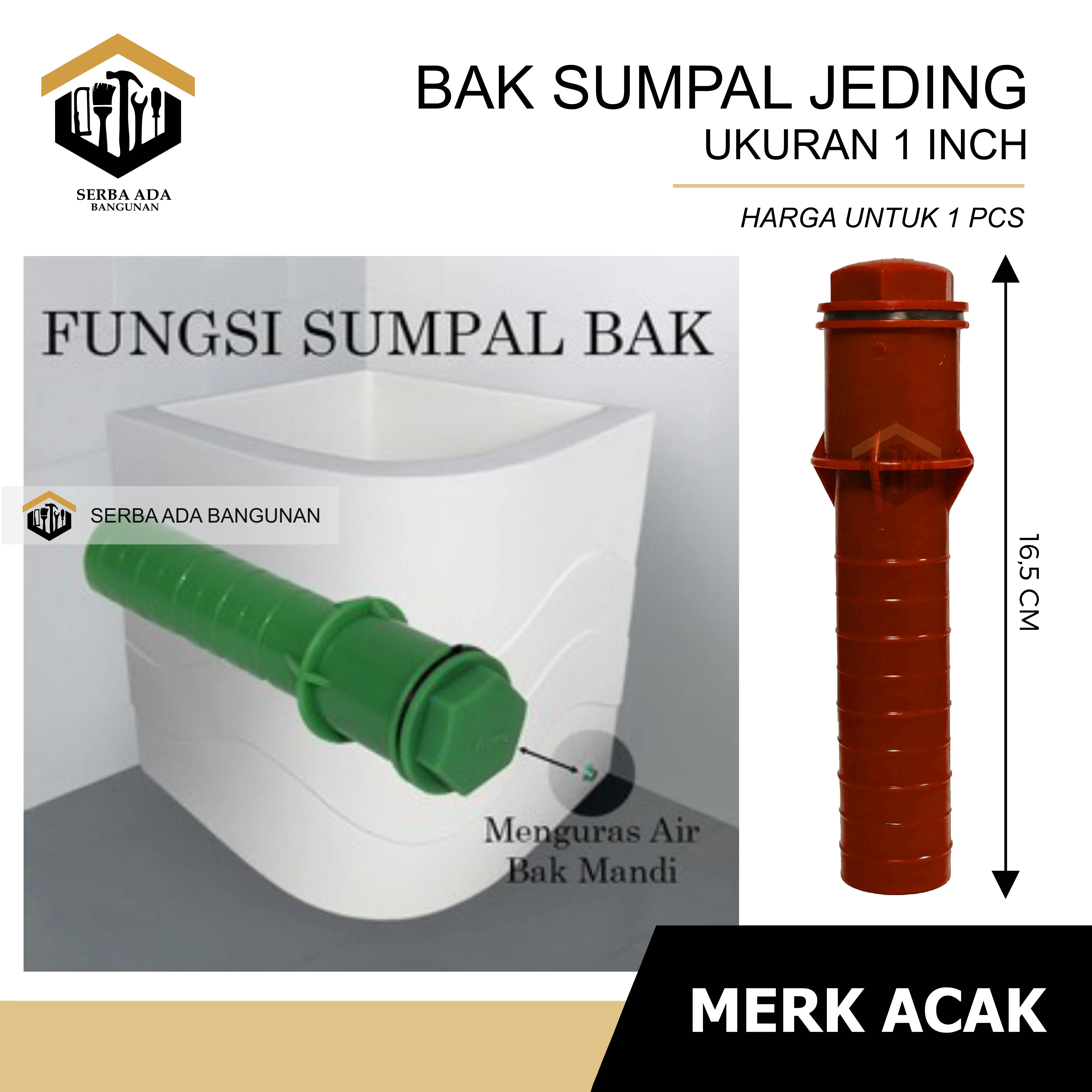 Penyumbat Bak / Sumpal Air Bak / Kuras Air Kamar Mandi