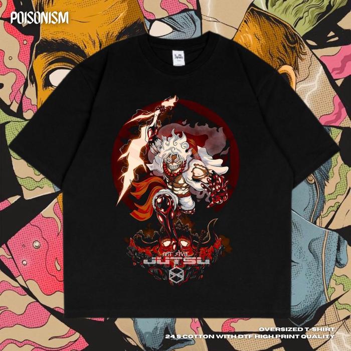 Gambar Kaos Monkey D Luffy Gear five|oversuzed t-shirt|anime|vintage|hitam dari WEAR OVZTEE Kab. Bandung Tokopedia