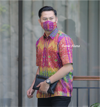 Gambar Batik Pria Ekslusif Lengan Pendek Tenun Furing Aluna Batik FPT 002 dari Aluna Batik Pria Kab. Sragen 4 Tokopedia