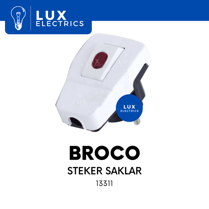Gambar Steker Saklar BROCO 13311/Colokan Switch dari LUX Electrics Kota Bandung Tokopedia