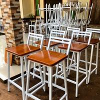 Gambar Kursi Bar Custom Minimalis Kursi Cafe Industrial Bar Chair Solid Wood dari Outdoor_Gallery Kab. Bogor 2 Tokopedia