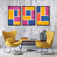 Gambar Frame Blok Design Hiasan Dinding Kamar Aeshetic Mid Century Minimalis dari Rofshop2 Kab. Bekasi 4 Tokopedia