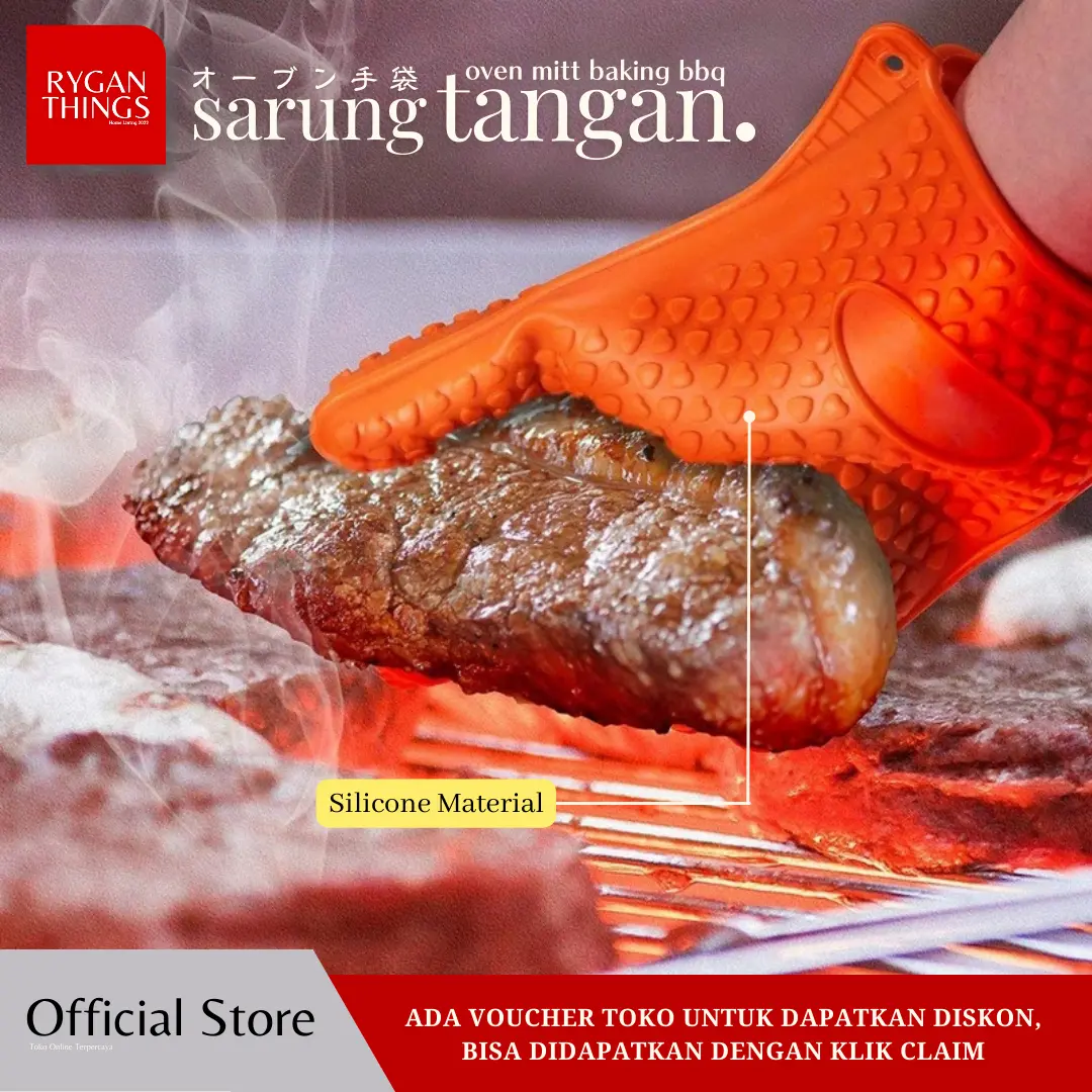 Sarung Tangan Silikon Dapur Anti Panas Silicone Oven Mitt Baking BBQ