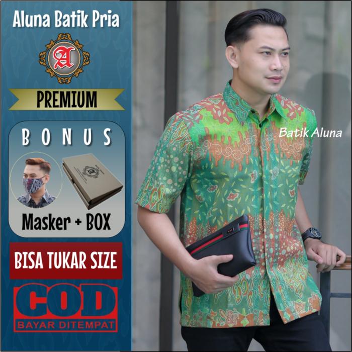 Gambar Batik Pria Ekslusif Lengan Pendek Tenun Furing Aluna Batik FPT 003 dari Aluna Batik Pria Kab. Sragen Tokopedia