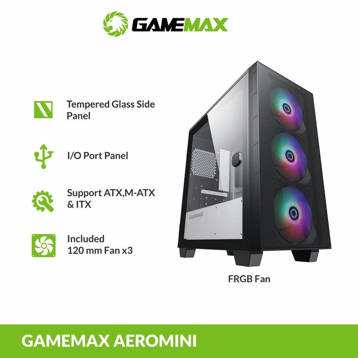 Gambar GAMEMAX Casing CPU AERO MINI GAMING CASE With FAN - FRGB dari ET Computer Kota Semarang Tokopedia