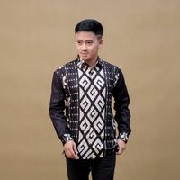 Gambar Kemeja Batik Pria Lengan Panjang Songket Hitam Katun Kantor Pesta dari Toko Batik Ferry Kota Semarang 1 Tokopedia