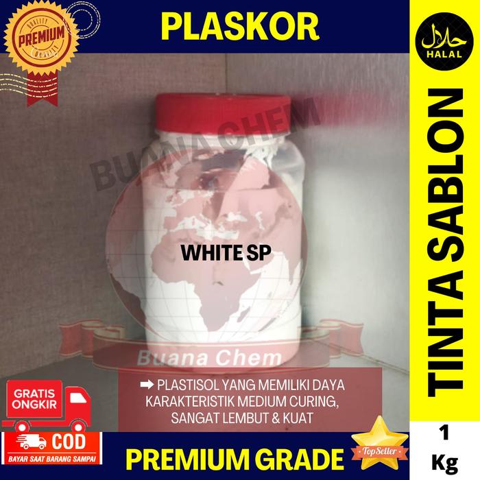 Gambar Plaskor 1 kg Plastisol Tinta Sablon Pasta Sablon Cat Sablon - White SP dari Buana Chem Kota Bandung 2 Tokopedia