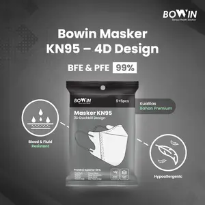 Bowin Masker KN95 - White(Masker Kesehatan/Masker Polusi/Masker Motor)
