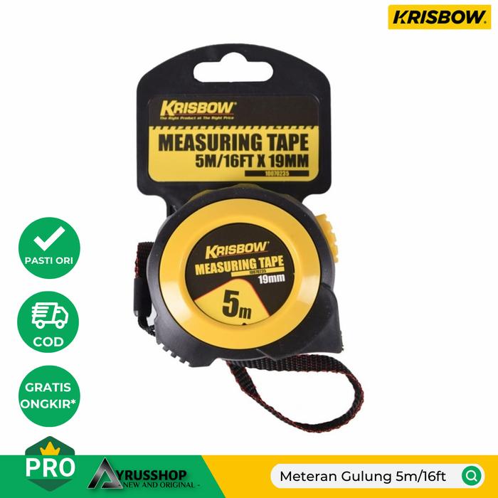 Gambar Meteran Gulung 5m/16ft Self Locking/Krisbow/Measuring Tape dari Ayrusshop Toko Perkakas Kota Surabaya Tokopedia