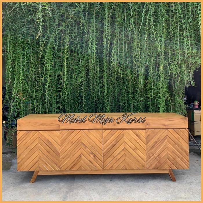 Gambar Bufet meja tv scandinavian jati, meja tv minimalis jati jepara dari Mebel Meja Kursi Kab. Jepara Tokopedia