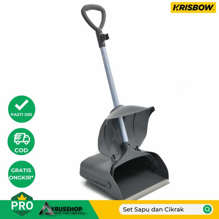 Gambar Krisbow Set Sapu dan Cikrak/Pengki/Abu-abu/Dust Pan With Broom dari Ayrusshop Toko Perkakas Kota Surabaya Tokopedia