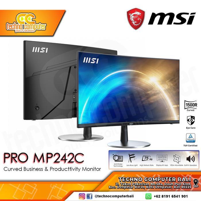 Gambar LED Monitor MSI PRO MP242C Curved Monitor - 24 inch FHD 75Hz 5ms VA dari Techno Computer Bali Kota Denpasar Tokopedia