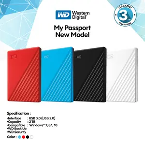 Hardisk Harddisk External WD My Passport 2TB 2 TB Garansi 3 TAHUN ORI