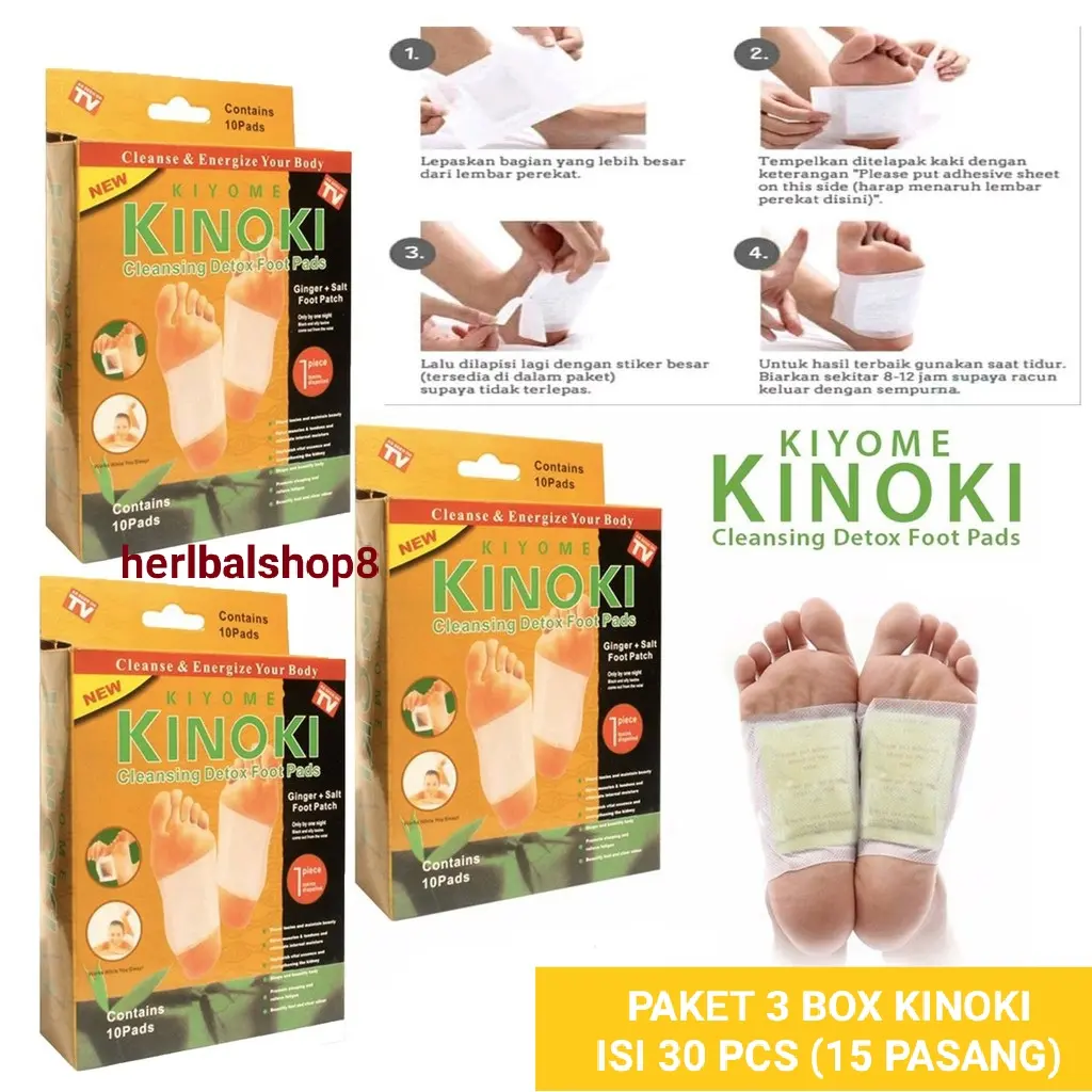 PAKET 3 BOX ISI 30 PCS KOYO KAKI KINOKI GOLD DETOX FOOT DETOKS RACUN