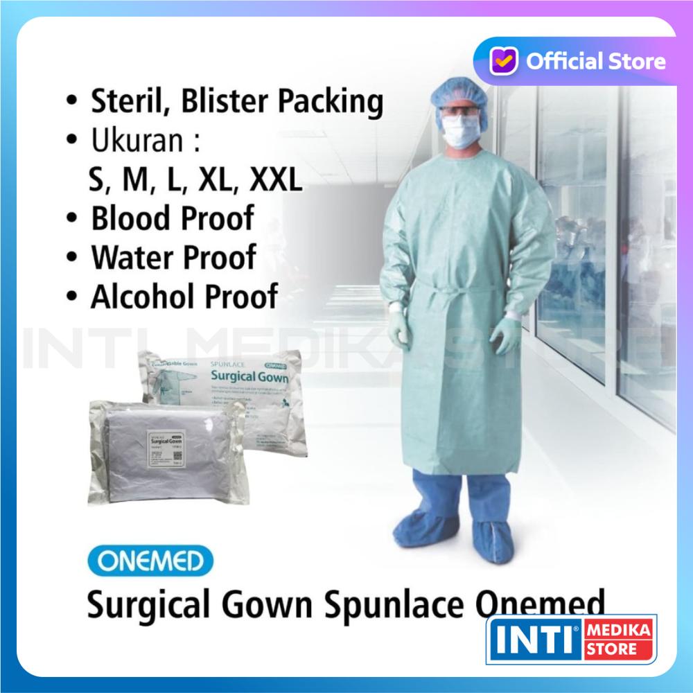 ONEMED - Surgical Gown SPUNLACE Sterile | Baju Operasi | APD - S