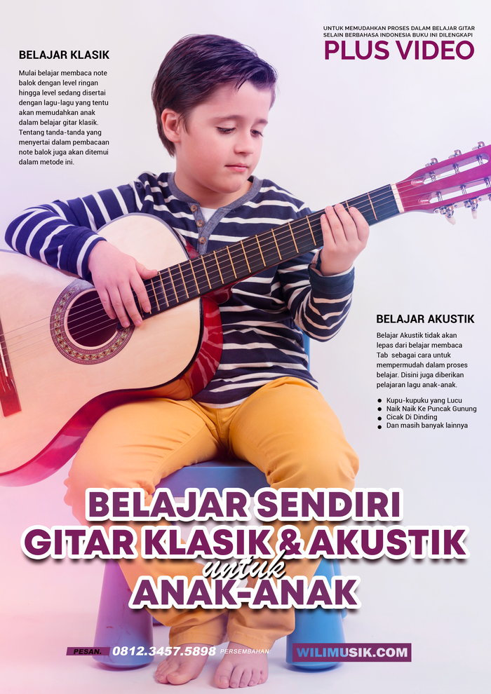 Gambar Belajar Sendiri Gitar Klasik & Akustik Untuk Anak-anak dari Wilimusik Kota Surabaya Tokopedia