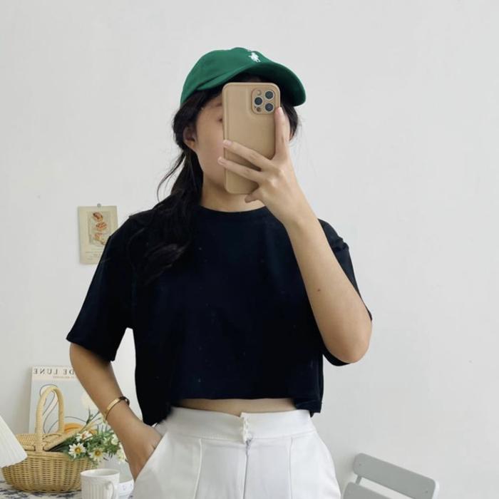Gambar Chocho Oversize Crop Top | Baju Kaos Freesize Wanita Bigsize Nyaman - Blue dari mooruofficial Kota Medan 5 Tokopedia