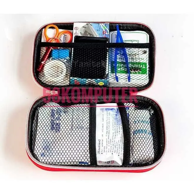 Alat Medis P3K Isi Lengkap Dengan Tas Kotak First Aid Kit Mobil 18 in1 1