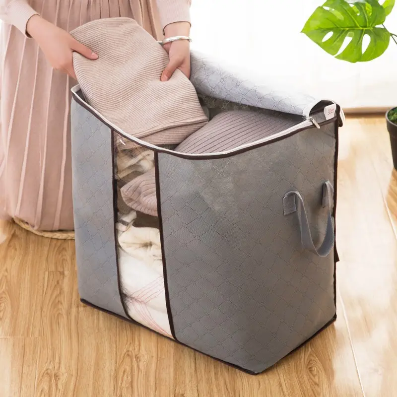 COD Tempat Penyimpanan Bed Cover Bamboo Storage Box Organizer Bag 1
