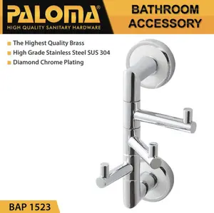 PALOMA BAP 1523 KAPSTOK GANTUNGAN BAJU HANDUK RAK HANGER MANDI 3 KAIT