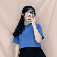 Gambar Chocho Oversize Crop Top | Baju Kaos Freesize Wanita Bigsize Nyaman - Blue dari mooruofficial Kota Medan 4 Tokopedia