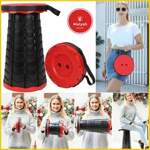 Tas Kursi Bangku Lipat Portable Tarik Folding Bulat baku tempat duduk