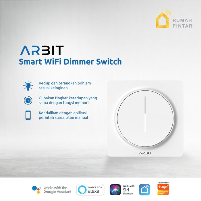 Gambar ARBIT Smart WiFi Saklar Redup Dimmer Switch TUYA dari ARBIT Smart Home Kota Administrasi Jakarta Barat Tokopedia