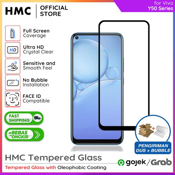 Gambar Original HMC Full Cover Tempered Glass Compatible For Vivo Y50 2020 - Anti Gores dari GadgetLifestyle Shop Kota Administrasi Jakarta Utara Tokopedia