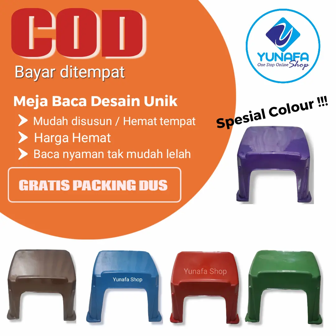 Meja ngaji praktis bahan plastik || Warna random ,  Meja Baca