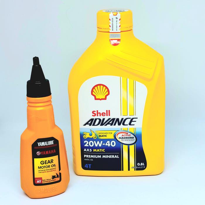 Gambar PAKET GANTI OLI MOTOR MATIC MERK SHELL ADVANCE AX5 800 ml + OLI GARDAN dari Indra Trading Company Kab. Cianjur 5 Tokopedia