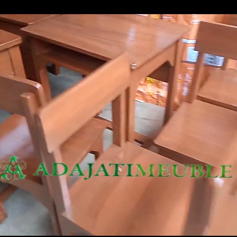 Meja kursi sekolah sd smp sma terbuat dari kayu jati lebih awet kokoh 3