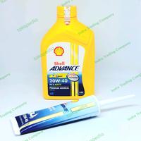 Gambar PAKET GANTI OLI MOTOR MATIC MERK SHELL ADVANCE AX5 800 ml + OLI GARDAN dari Indra Trading Company Kab. Cianjur 2 Tokopedia