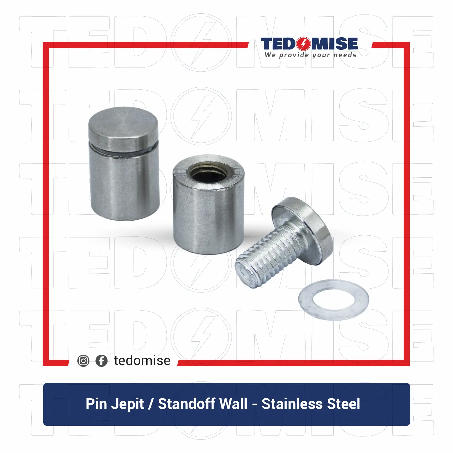 Advertising Nail - Pin Jepit Display acrylic/kaca Stainless Steel