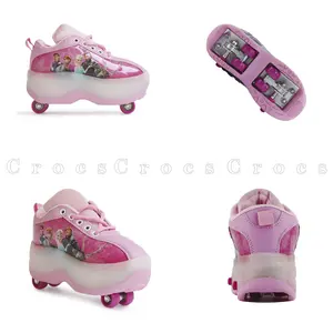 Sepatu Roda Anak Roda 4 Karakter Frozen - Pink