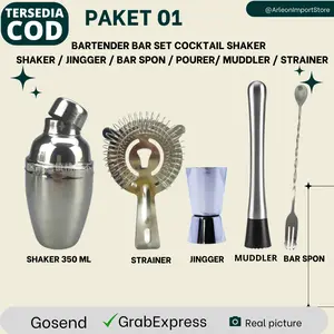 PAKET 01 BARTENDER BAR SET COCKTAIL SHAKER SHAKER / JINGGER / MUDLER