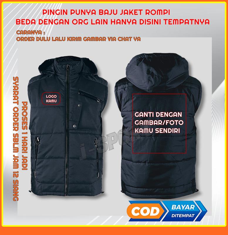 ROMPI MOTOR  PELINDUNG DADA  TEBAL ANTI AIR ANTI ANGIN  CUSTOM LOGO 3