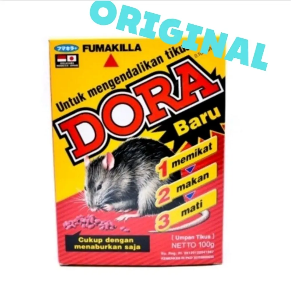 Dora Racun Tikus Siap Pakai isi 100Gram&50gram Cap dora Fumakila Ampuh