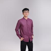 Gambar iNeat Plain Collarless Shirt Plum - Kemeja Polos Linen Pria - S dari iNeat Kota Administrasi Jakarta Timur 1 Tokopedia