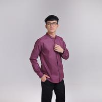 Gambar iNeat Plain Collarless Shirt Plum - Kemeja Polos Linen Pria - S dari iNeat Kota Administrasi Jakarta Timur 4 Tokopedia
