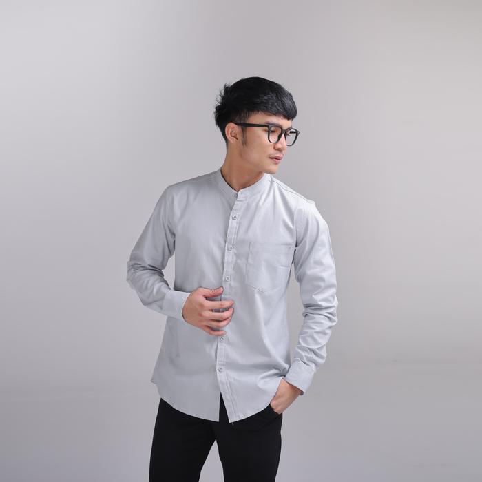 Gambar iNeat Plain Collarless Shirt Light Grey - Kemeja Polos Linen Pria - S dari iNeat Kota Administrasi Jakarta Timur Tokopedia