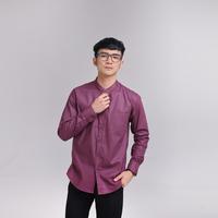 Gambar iNeat Plain Collarless Shirt Plum - Kemeja Polos Linen Pria - S dari iNeat Kota Administrasi Jakarta Timur 2 Tokopedia