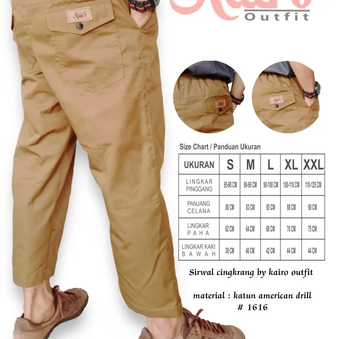 Celana sirwal cingkrang dewasa katun drill by kairo outfit