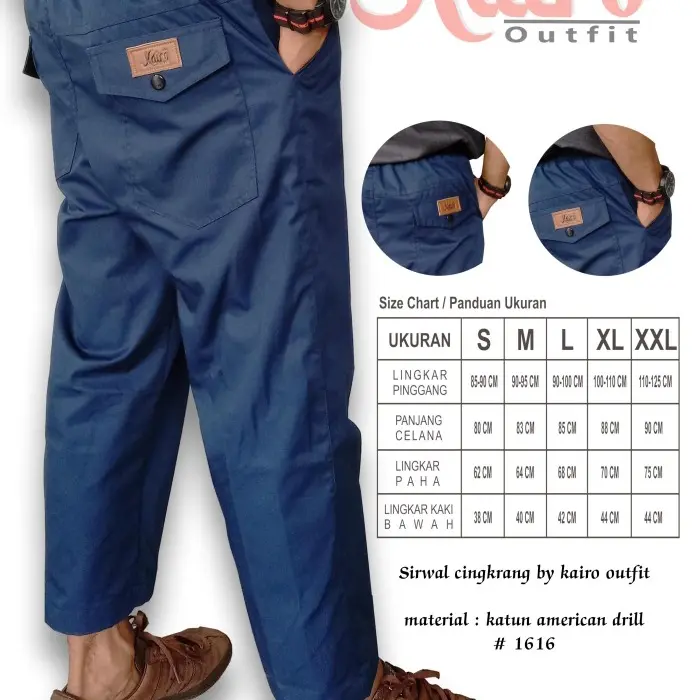 celana sirwal cingkrang dewasa katun drill