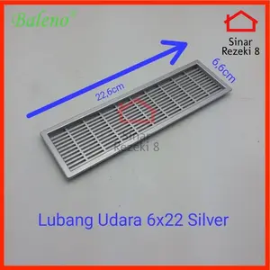 Lubang Hawa 22 x 6 / Ventilator / Lubang angin / Saringan Udara Silver