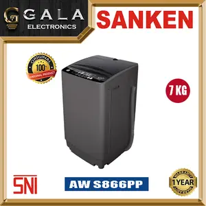 MESIN CUCI SANKEN TOP LOADING AW S866 7KG 1 TABUNG (OTOMATIS)