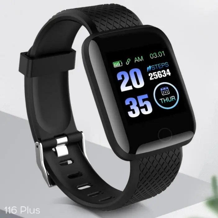 116 Plus Smartwatch Bluetooth Smartband Fitness Tracker Colour Black Default