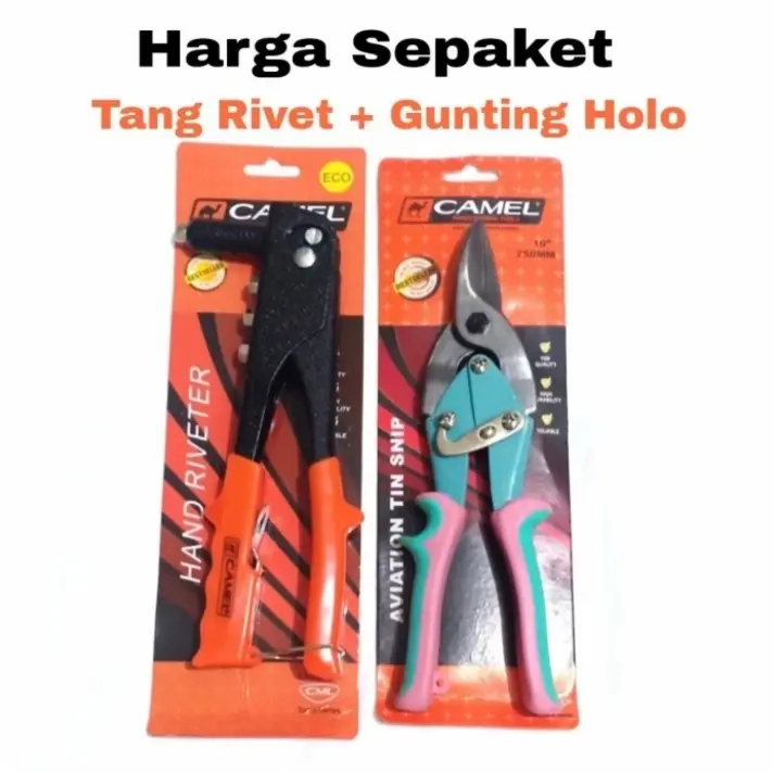 paket gunting hollow dan tang rivet